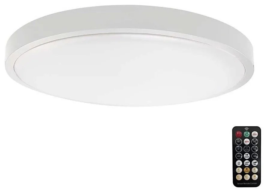 Plafonieră LED pentru baie cu senzor LED/18W/230V IP44 4000K d. 29 cm + telecomandă