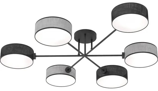Lustru aplicat MAGA 6xE14/10W/230V negru/gri
