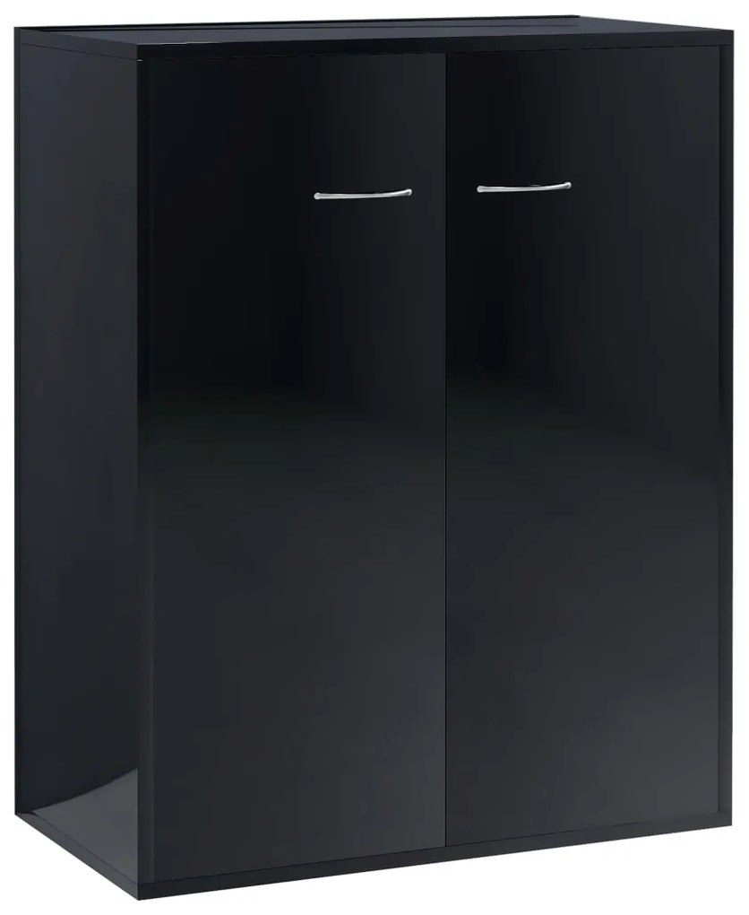 800736 vidaXL Servantă, negru lucios, 60 x 30 x 75 cm, PAL