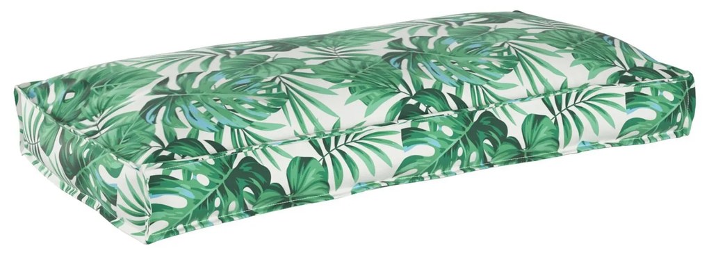 vidaXL Pătură de palet pentru șezut/spătar cu model de frunze 120x60x12 cm, material Oxford
