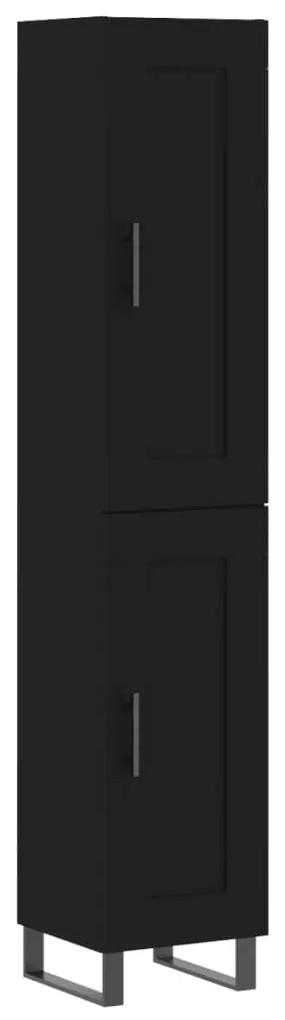 3200474 vidaXL Dulap înalt, negru, 34,5x34x180 cm, lemn prelucrat