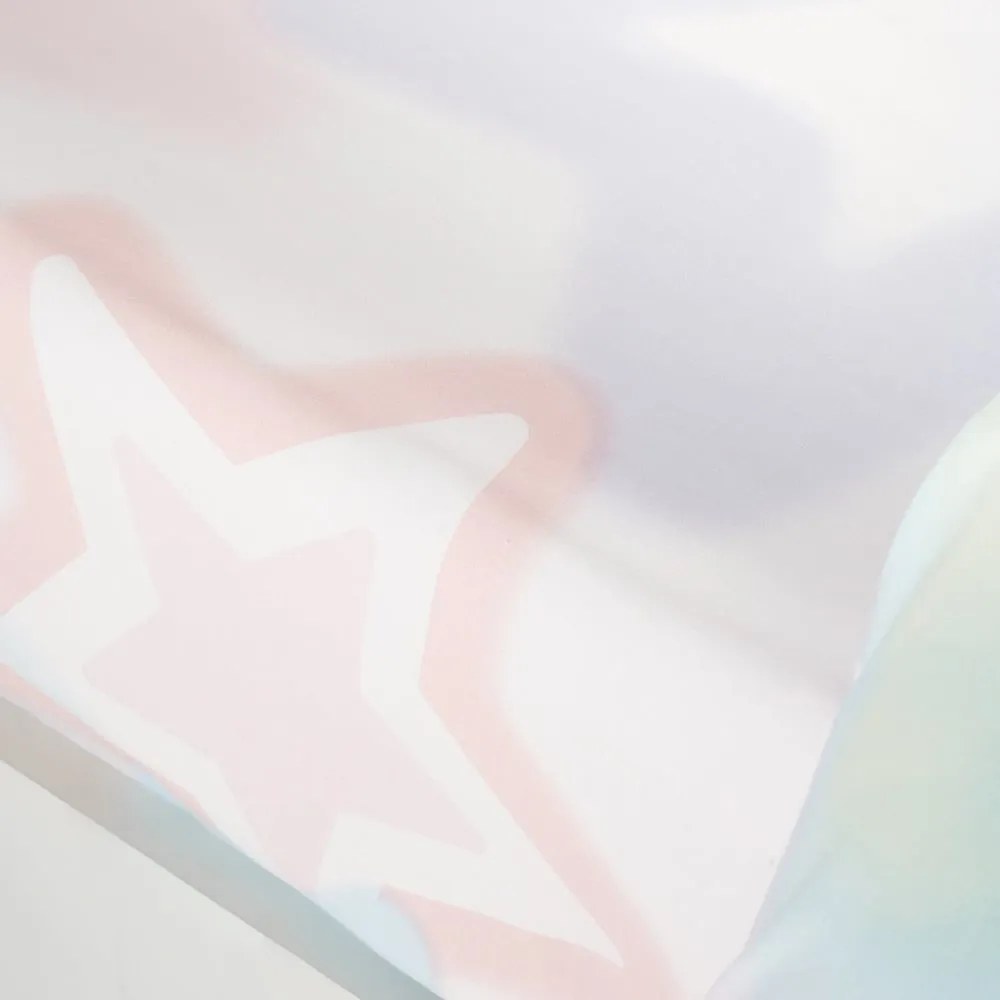 Cearceaf pentru copii alb-roz pentru pat dublu cu elastic 135x190 cm Ombre Stars – Catherine Lansfield