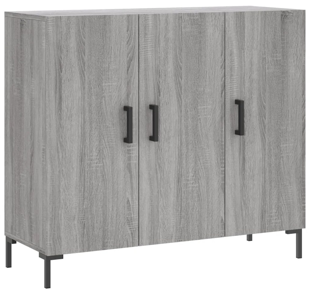 828114 vidaXL Dulap, gri sonoma, 90x34x80 cm, lemn compozit