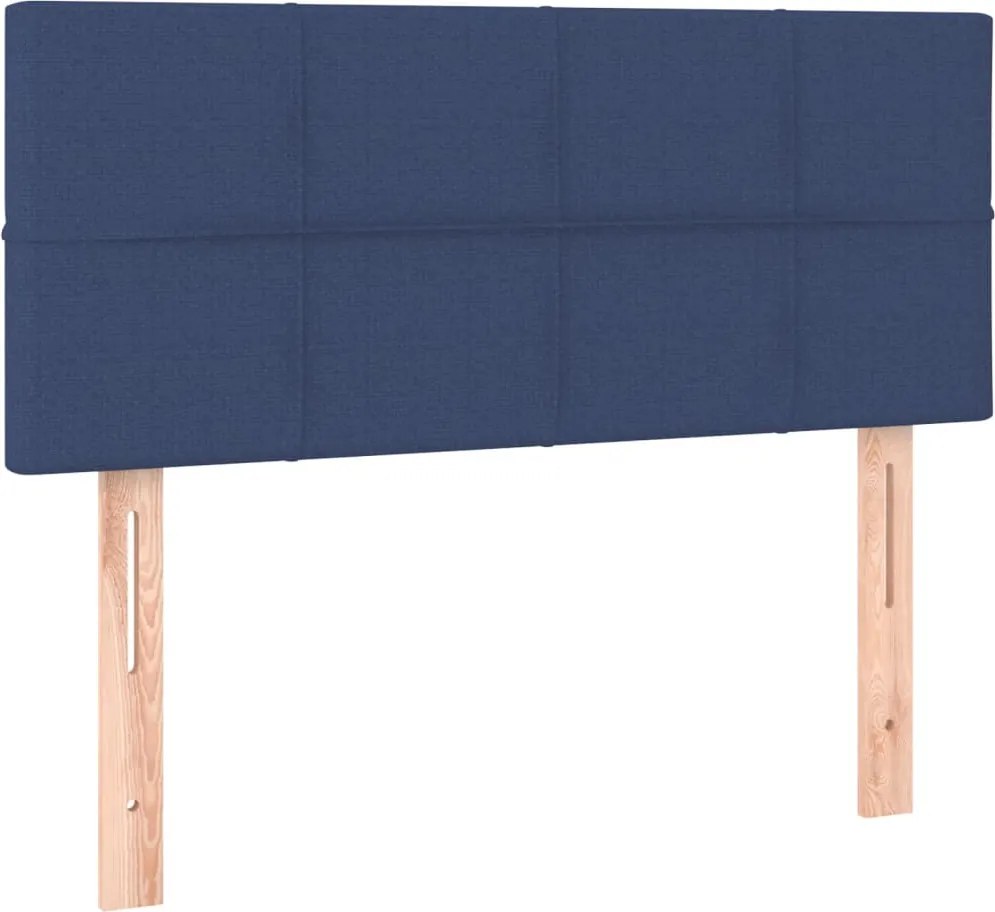 vidaXL Tăblie de pat, albastru, 90x5x78/88 cm, textil