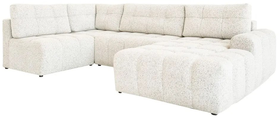 Colțar modular crem extensibil/cu spațiu de depozitare (cu colț pe partea dreaptă) Lulu – Miuform