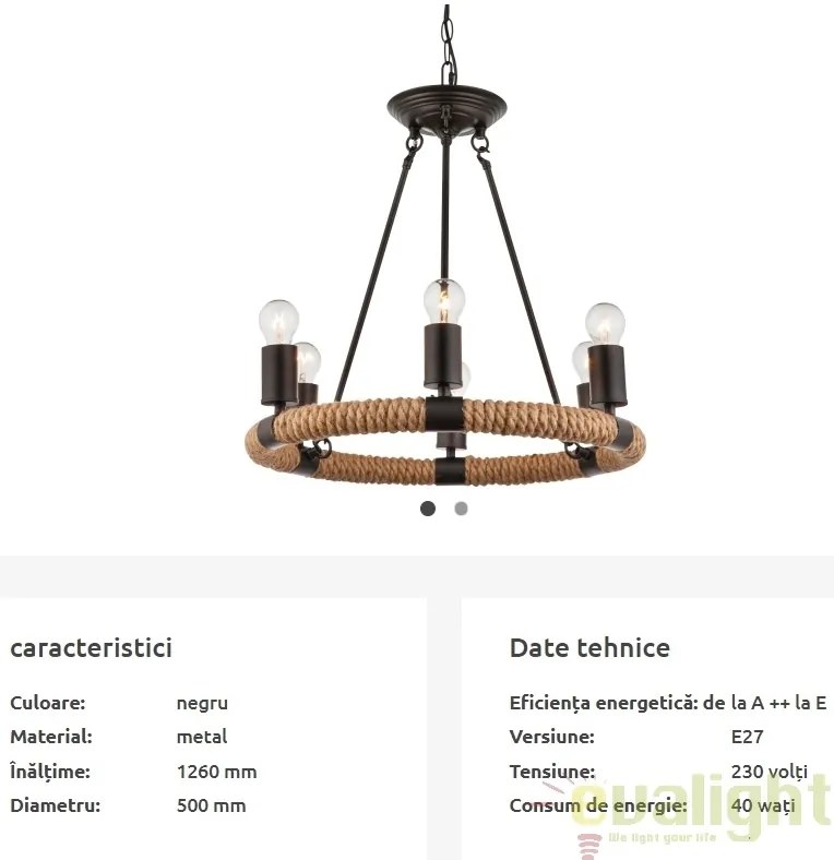 Lustra rustica design deosebit Ulleu 69029-6 GL