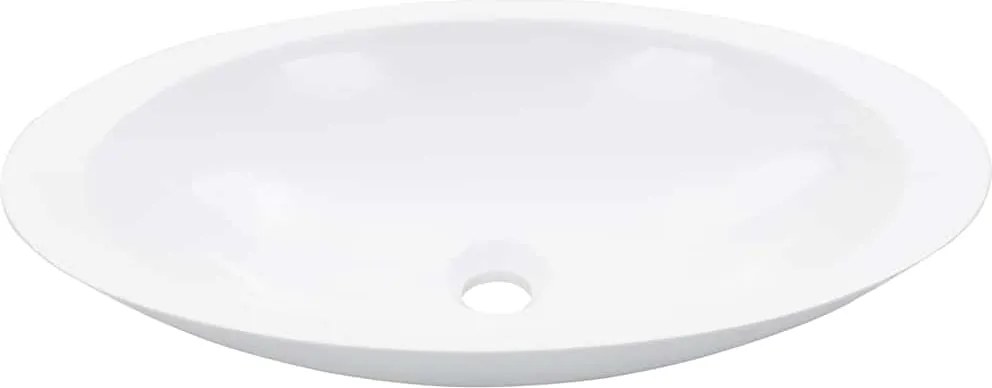 vidaXL Chiuvetă, alb, 59,3 x 35,1 x 10,7 cm, compozit mineral/marmură