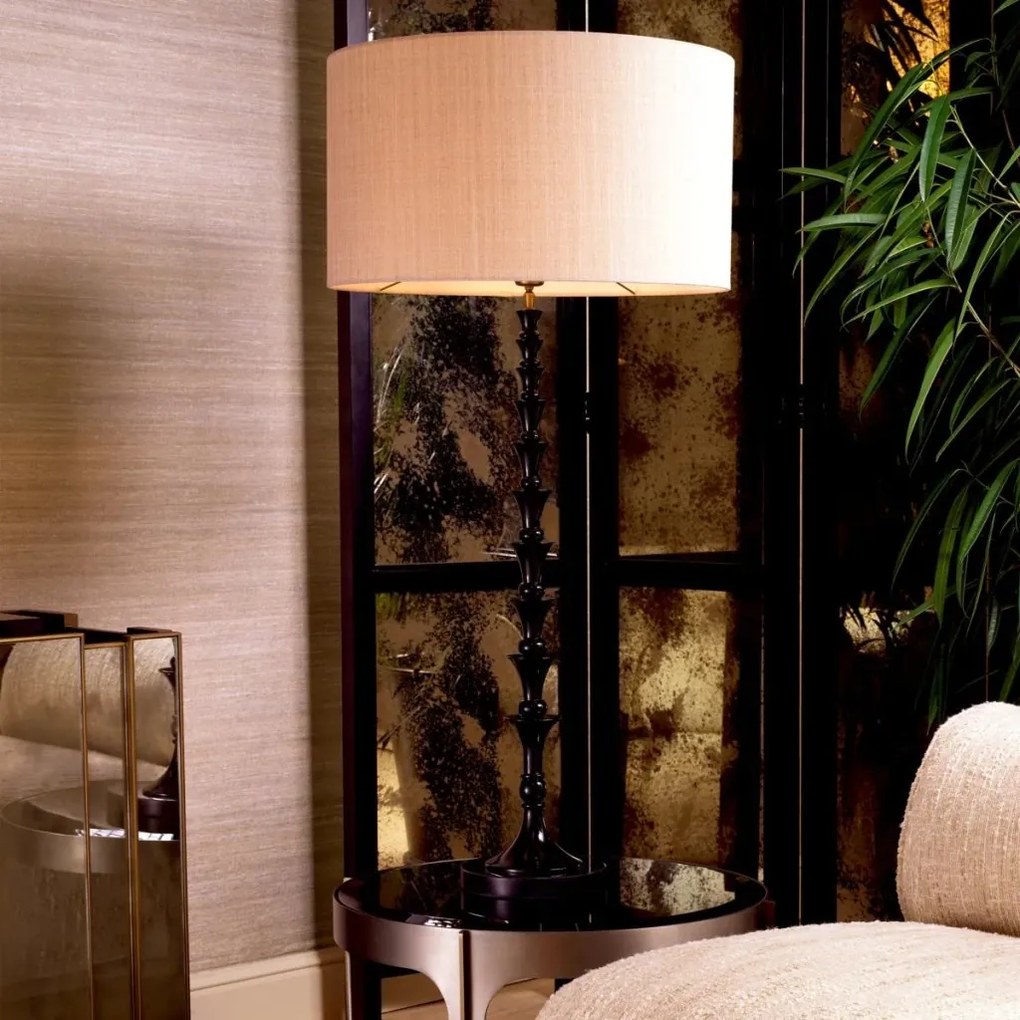 Veioza, Lampa de masa design LUX, Lemn, Tesatura, Arabella