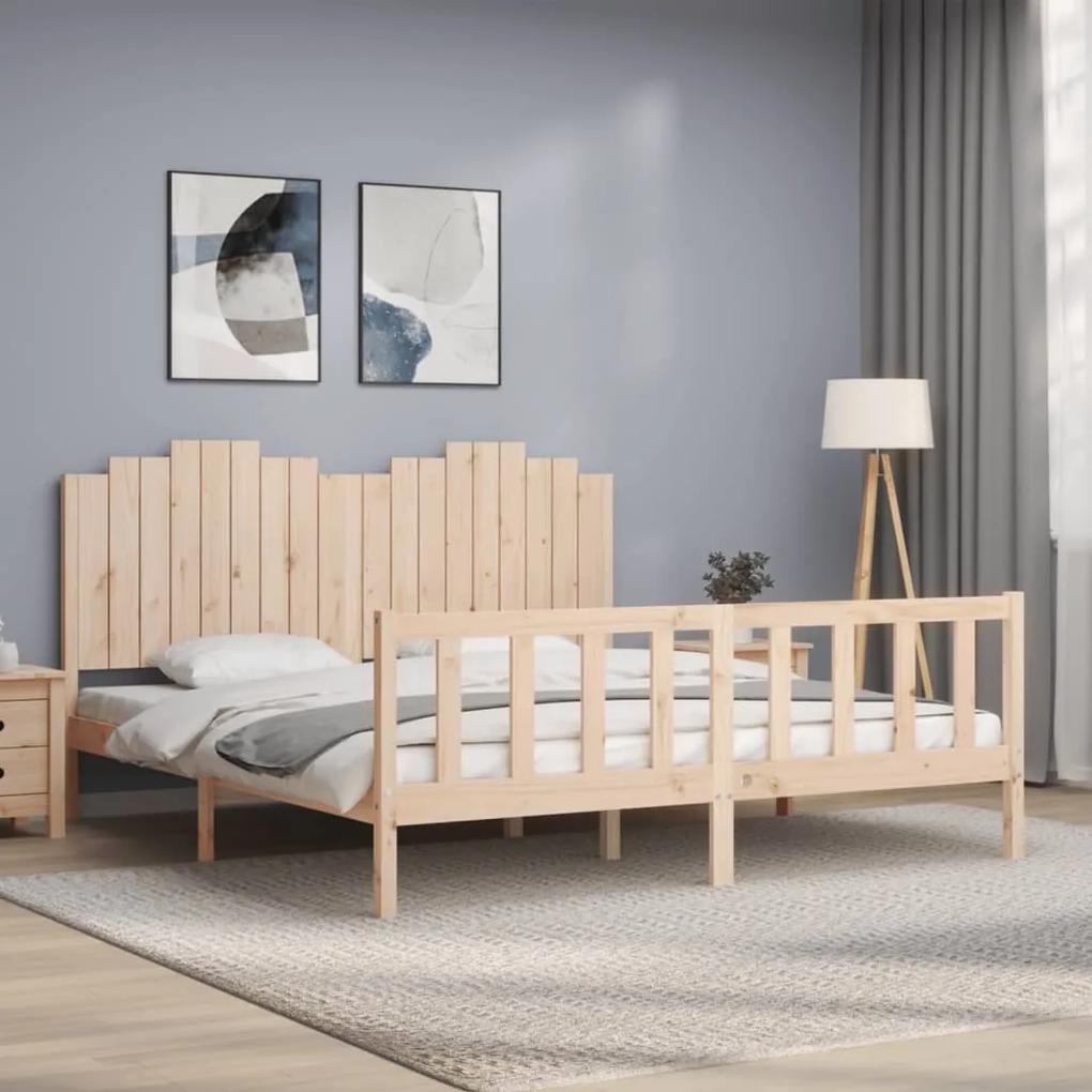 3192311 vidaXL Cadru de pat cu tăblie, 180x200 cm, lemn masiv