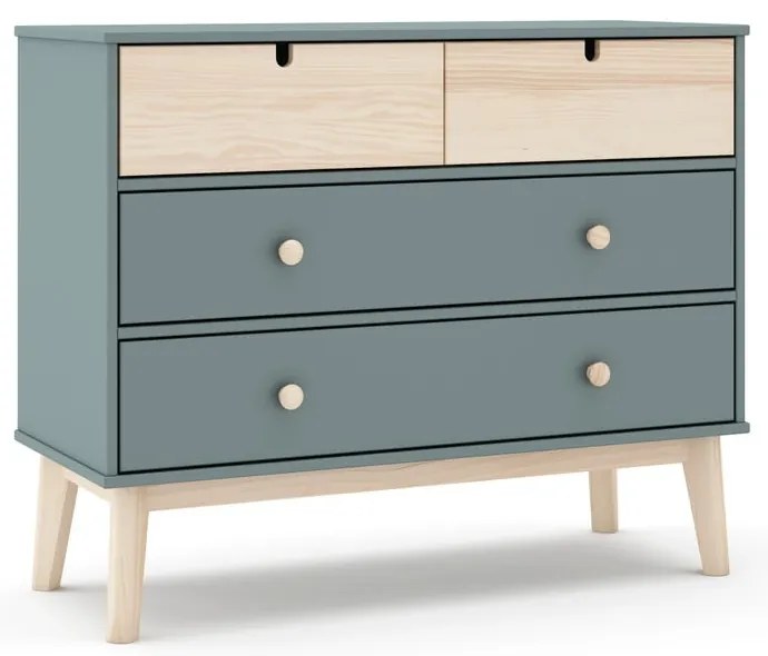 Comodă de copii verde prăfuit 100x81x40 cm Estefania – Marckeric