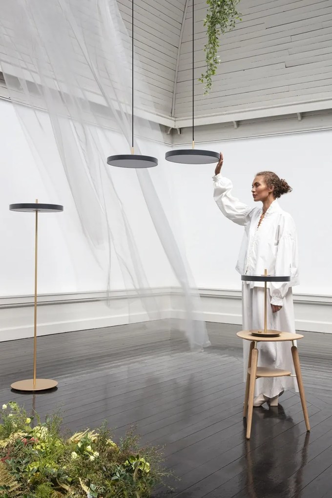 Lustra LED design scandinav Asteria medium - nuance mist/ auriu