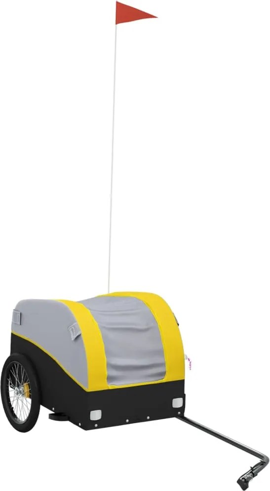 vidaXL Remorcă pentru biciclete, negru și galben, 30 kg, fier