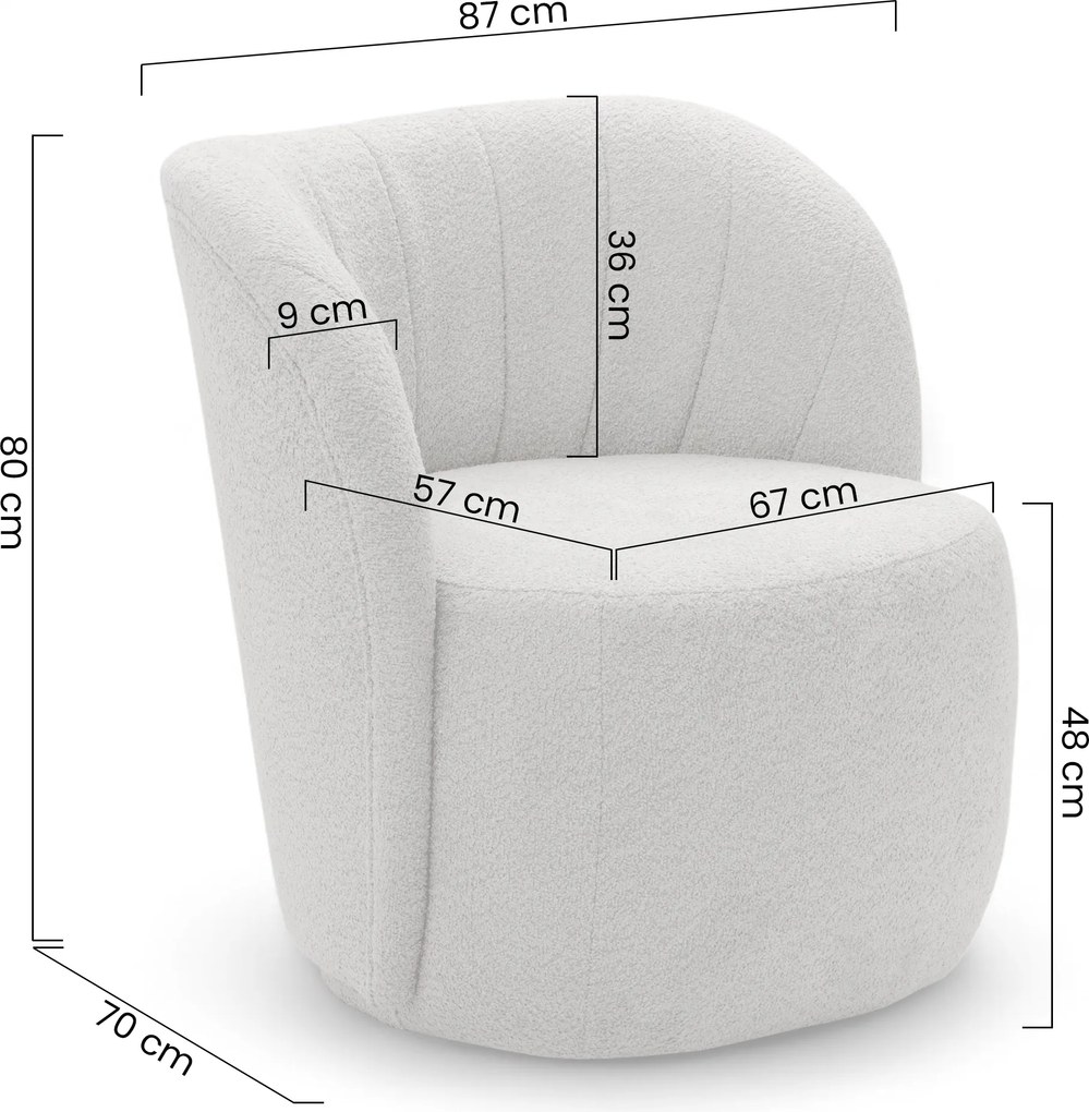 Fotoliu relaxare Soya - boucle bej Catch Me 02
