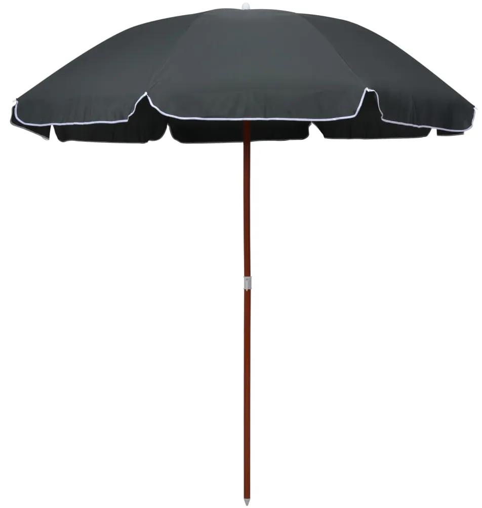 vidaXL Umbrelă de soare cu stâlp din oțel, antracit, 240 cm