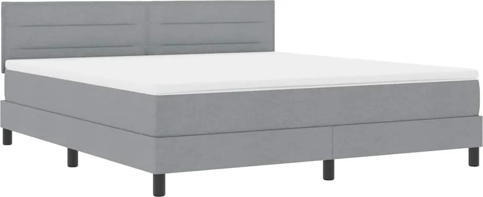 vidaXL Pat cu arcuri cu saltea Gri deschis 180 x 200 cm țesătură