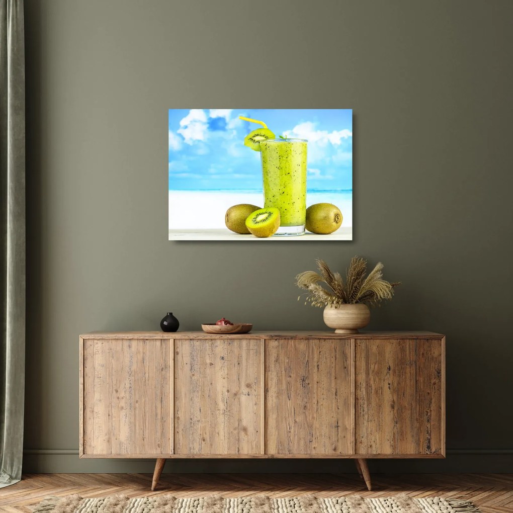 Tablou pe sticlă - smoothie kiwi (70x50 cm)