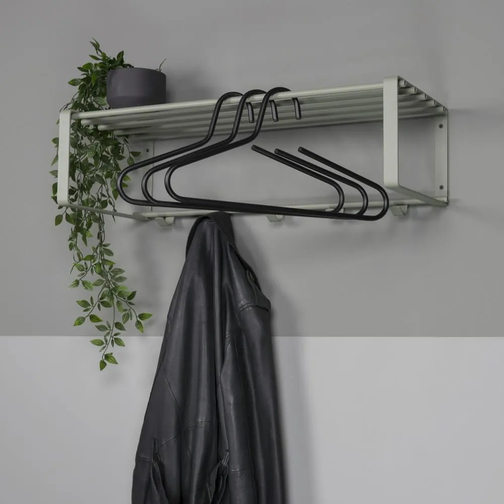 Cuier de perete verde prăfuit cu raft din metal 70 cm Rex – Spinder Design