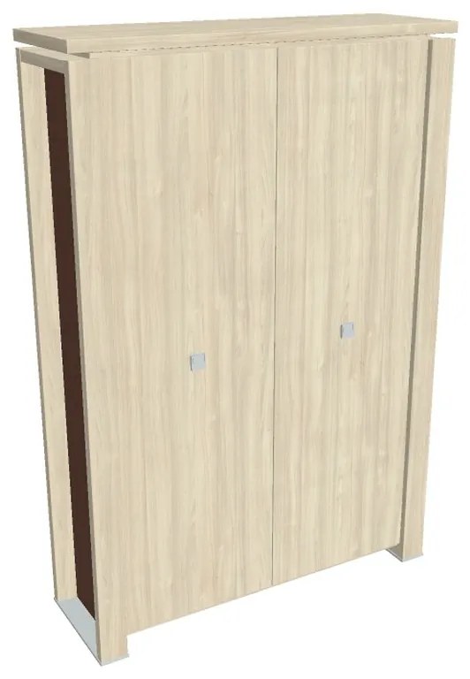 Dulap înalt pentru haine Verno+ S 140 x 46 x 210 cm, salcâm / maro