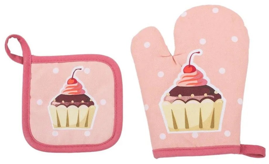 Set de bucătărie pentru copii din bumbac 4 buc Cupcakes - Tiseco Home Studio