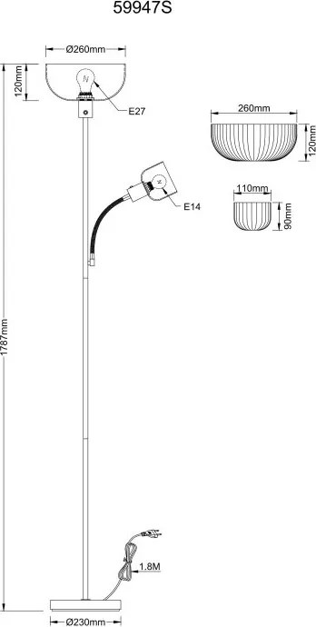 Lampadar, Lampa de podea HINTON