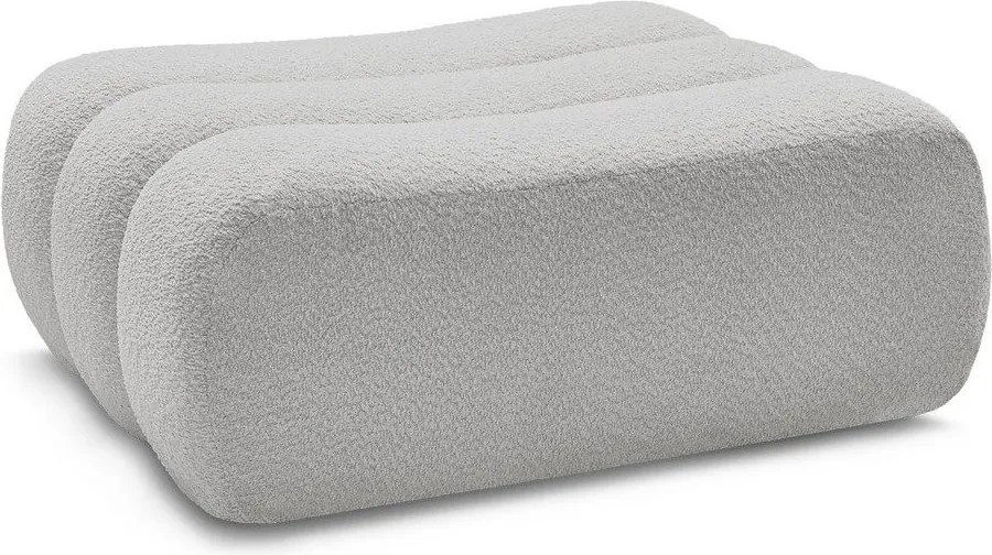 Taburet gri deschis cu tapițerie din țesătură bouclé Azra – Bobochic Paris