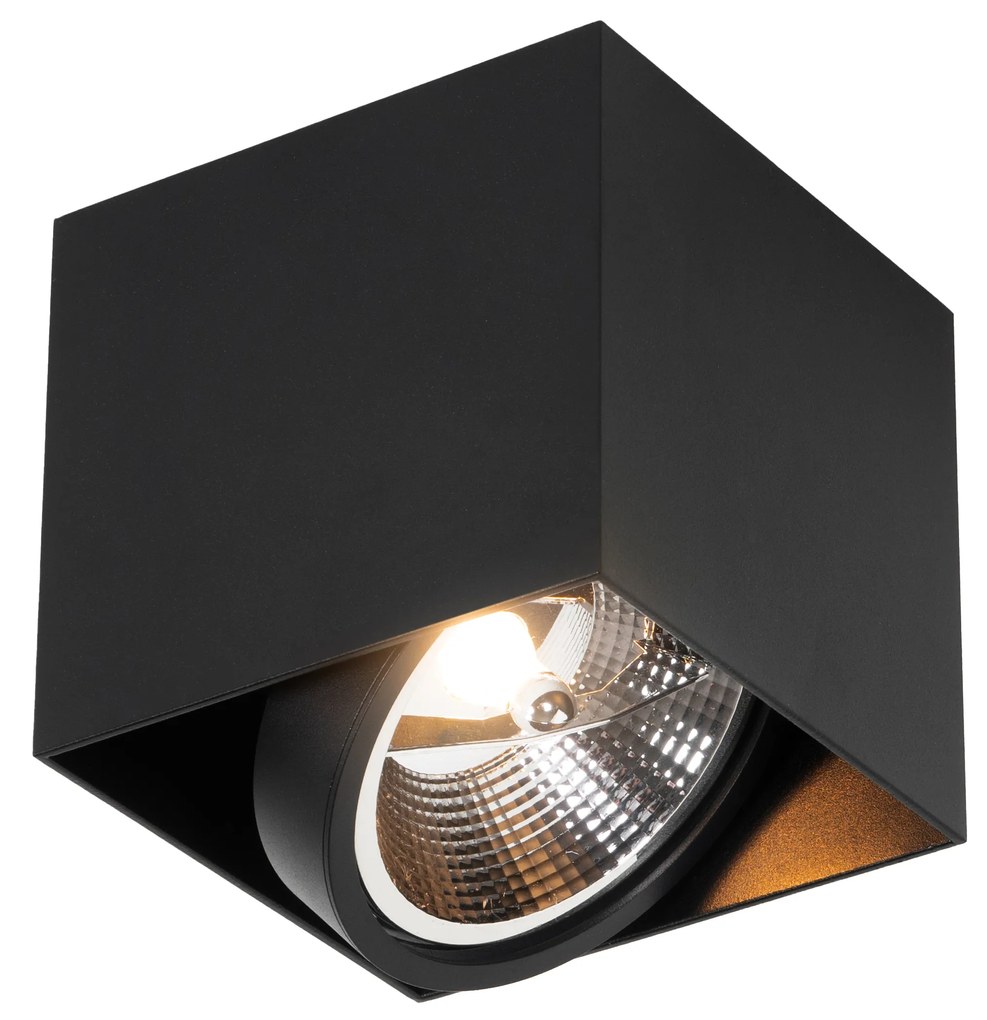 Spotlight de design negru pătrat AR111 - Box