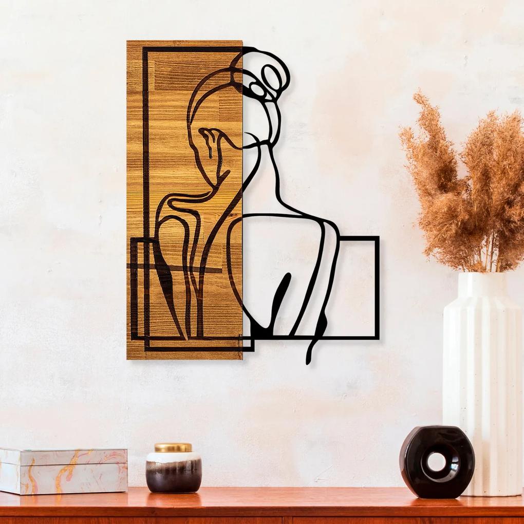 Accesoriu decorativ de perete din lemn Woman Posture