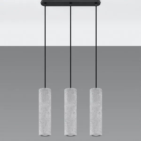 Sollux SL.0655 - Lustr LUVO 3xGU10/40W/230V beton/negru pe cablu