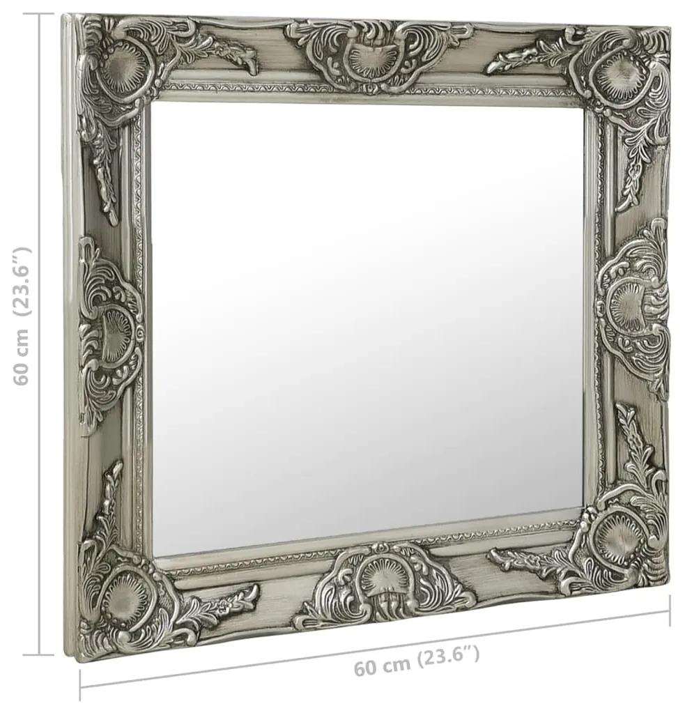 Oglinda de perete in stil baroc, argintiu, 60 x 60 cm 1, Argintiu, 60 x 60 cm
