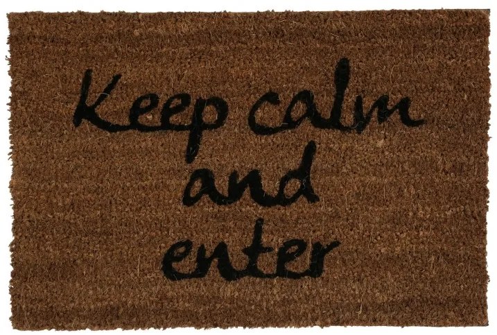 Covoras intrare Keep calm, fibra de cocos, 60x40 cm