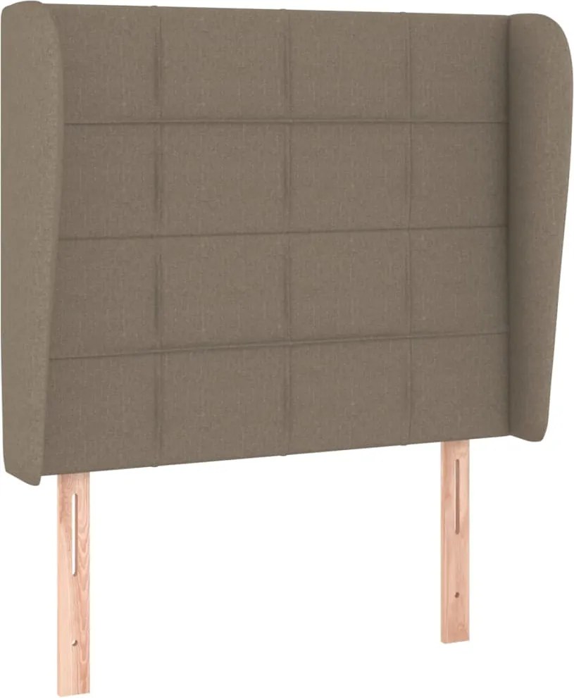 vidaXL Tăblie de pat cu aripioare gri taupe 93x23x118/128 cm textil