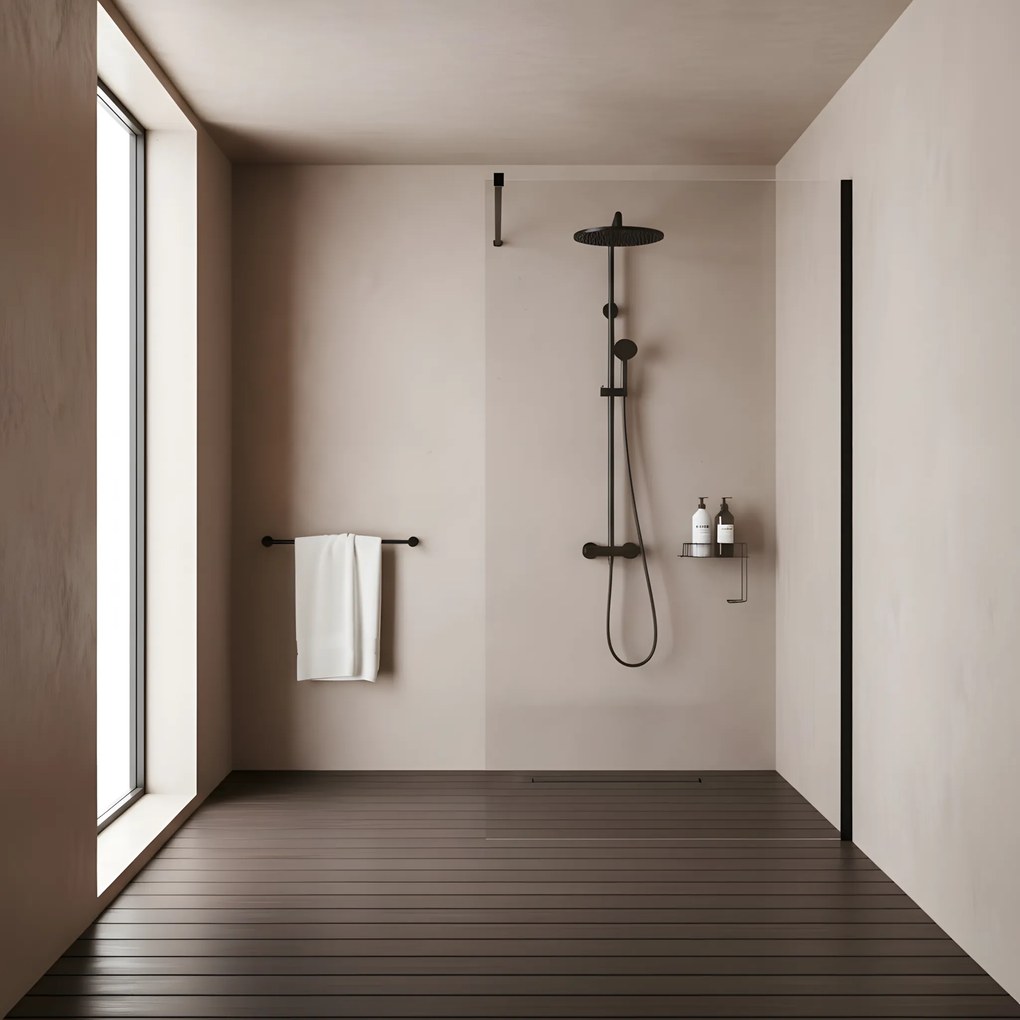 Paravan de dus Rea Flexi Transparent / Black 80