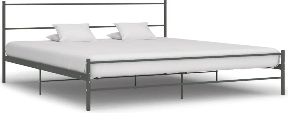 vidaXL Cadru de pat, gri, 200 x 200 cm, metal