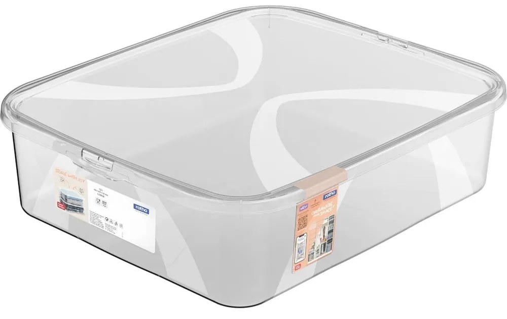 Cutie de depozitare din plastic cu capac 12 l Lona - Rotho