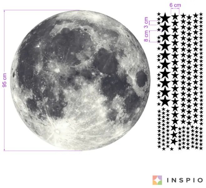 INSPIO Autocolante pentru perete - Lună și stele