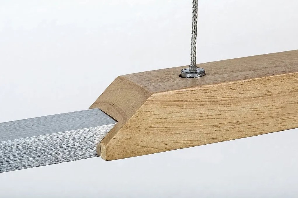 Lustra LED suspendata din metal si lemn Tamur