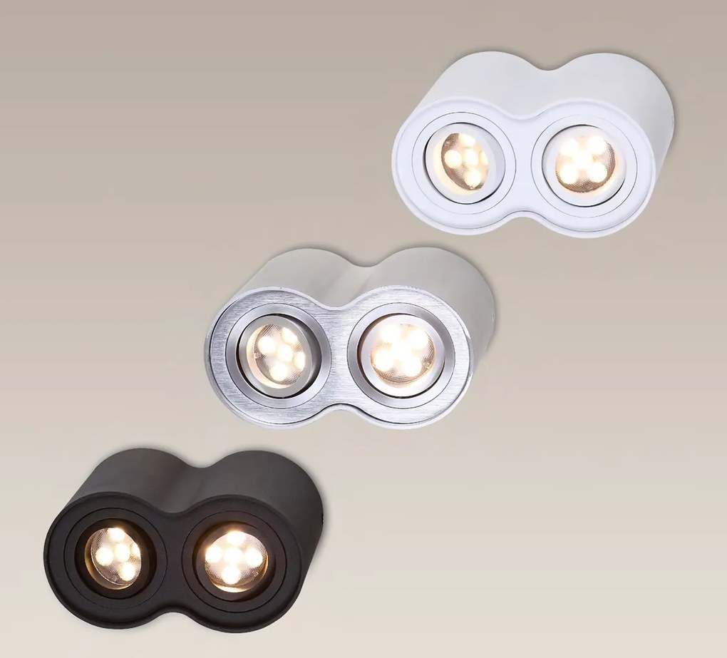 Plafoniera aplicata alba cu 2 spoturi, BASIC ROUND II WH C0085 MX