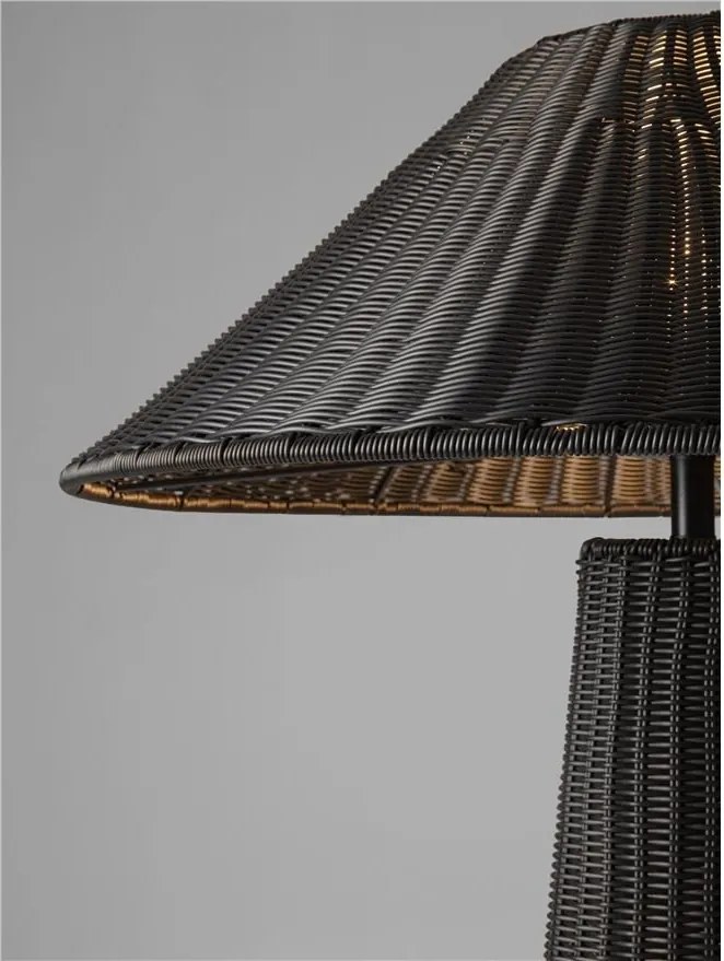 Lampa de podea din ratan sintetic pentru exterior Plom negru
