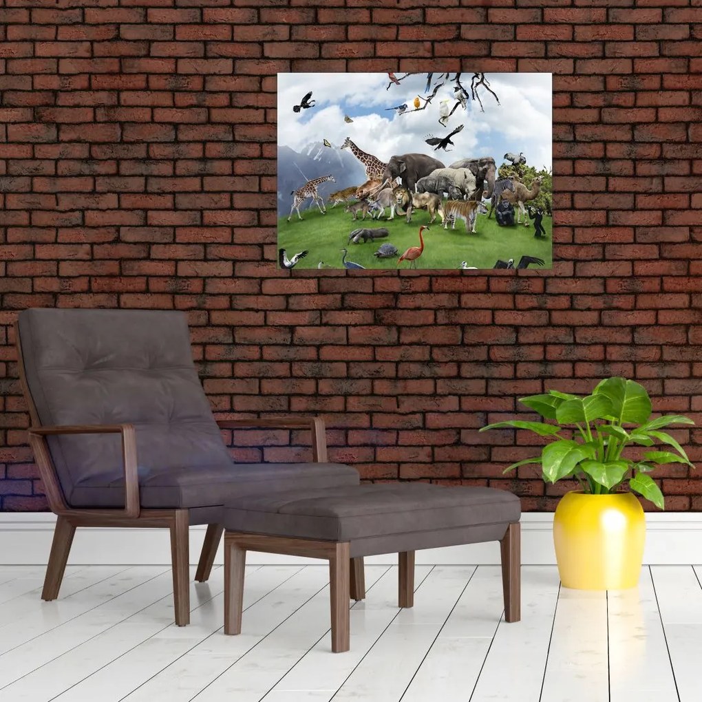 Tablou - Animale pe insulă (70x50 cm)