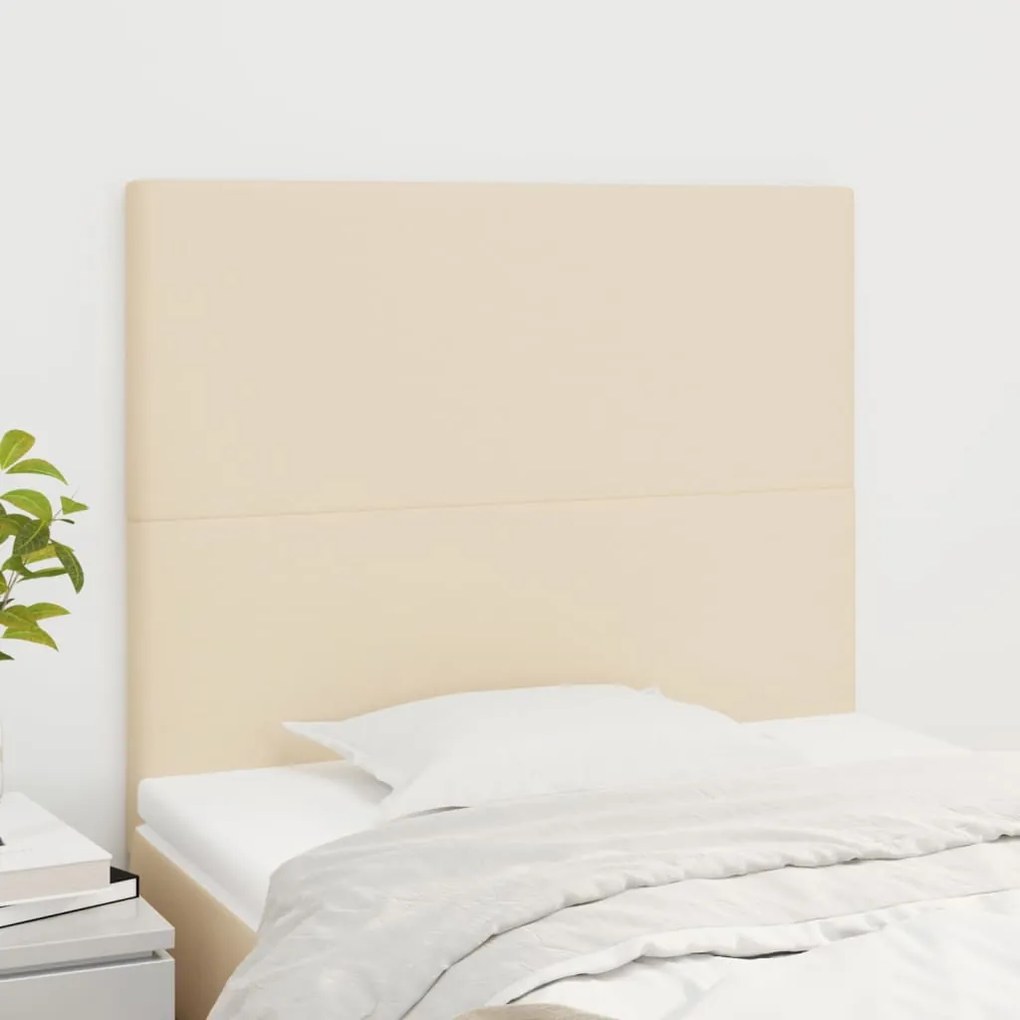 vidaXL Tăblii de pat, 2 buc, crem, 80x5x78/88 cm, textil
