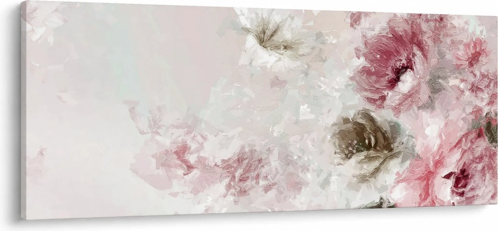 Tablou - Pictura flori roz (120x50 cm)