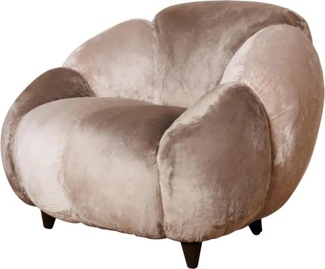 Fotoliu lounge taupe din catifea, „Mercurio”