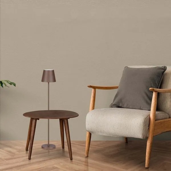 Lampă LED de podea 3în1, reglabilă, 4W, 5V, 4400mAh, 3000K, IP54, maro