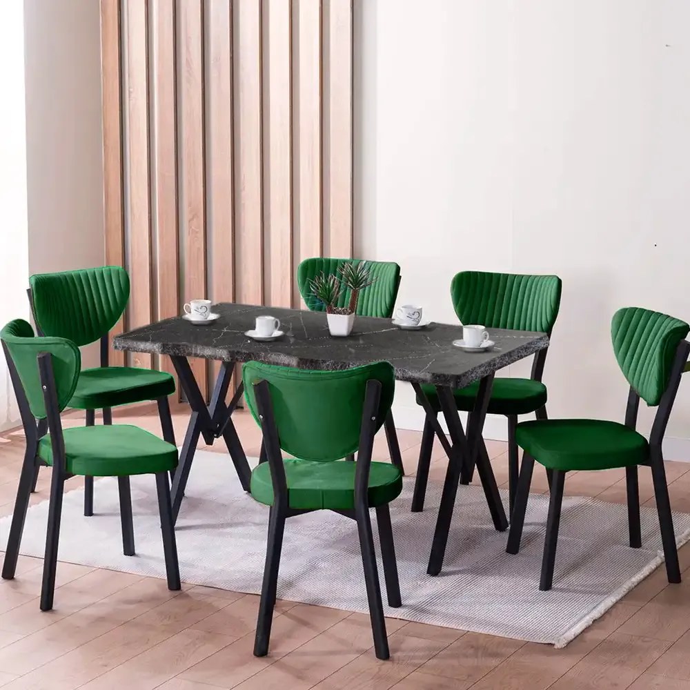 Scaun Barton, verde, profil din metal