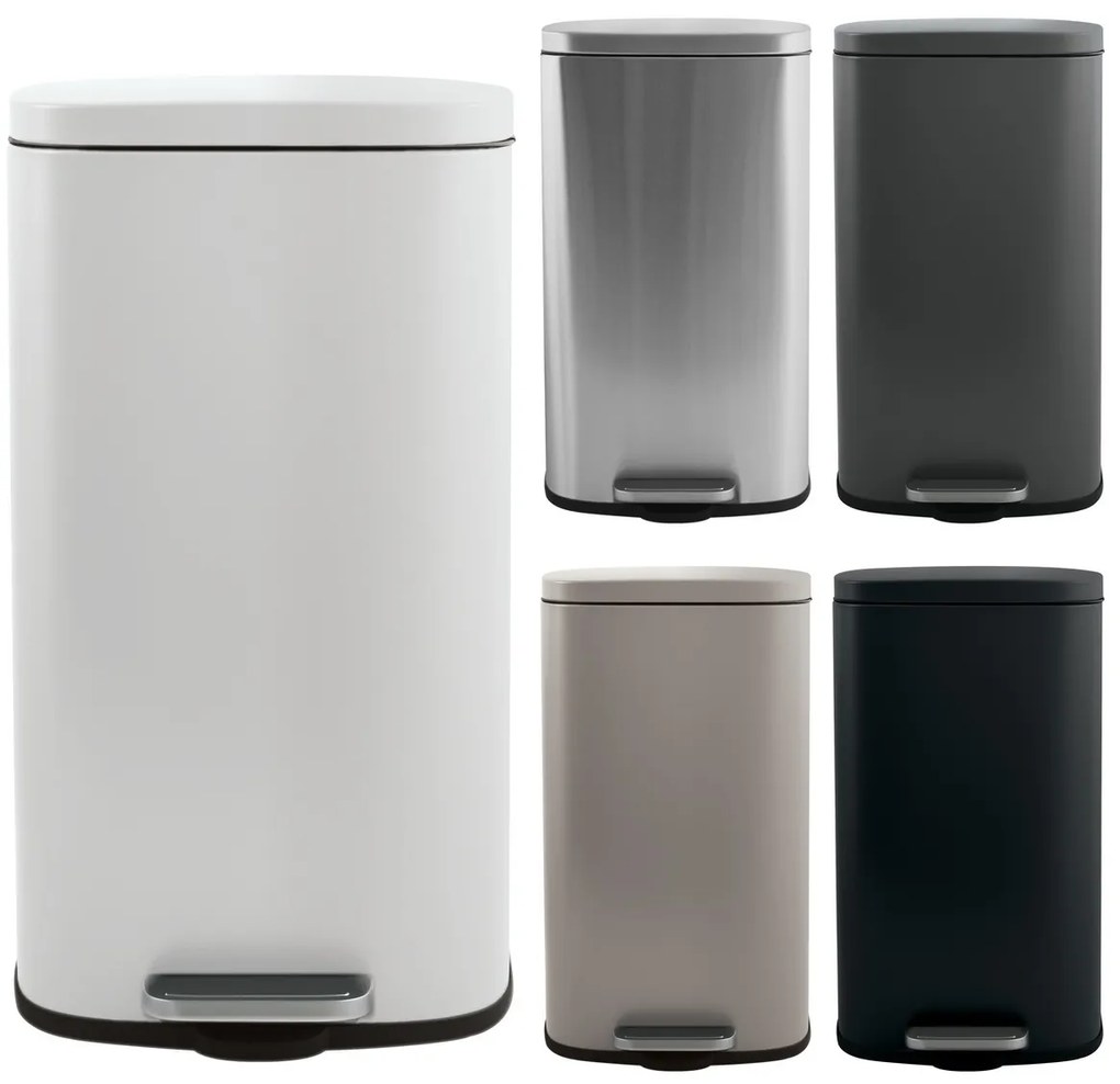 Coș de gunoi cu pedală soft-close Spirella Akira 50 l, gri-maro mat, 50 l