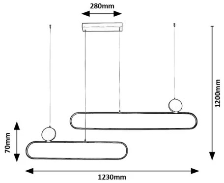 Lustră LED pe cablu Rabalux 72268 CIRCADO 2xLED/24W/230V 3000K