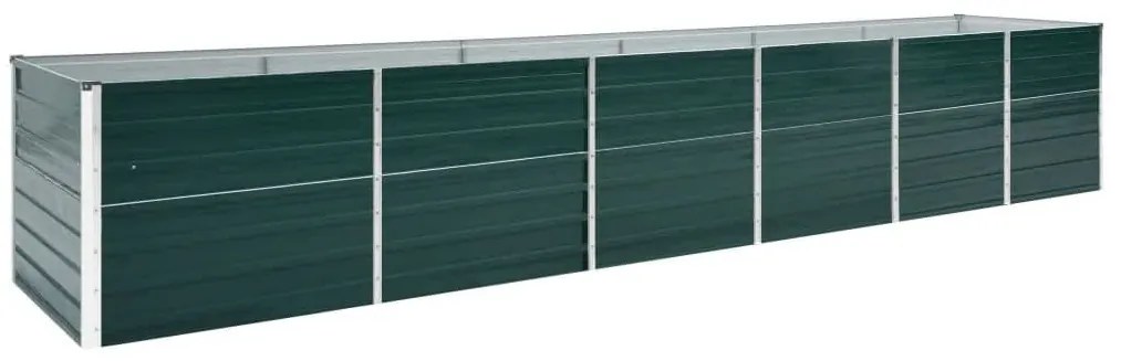 vidaXL Strat înălțat de grădină, verde, 480x80x77 cm, oțel galvanizat