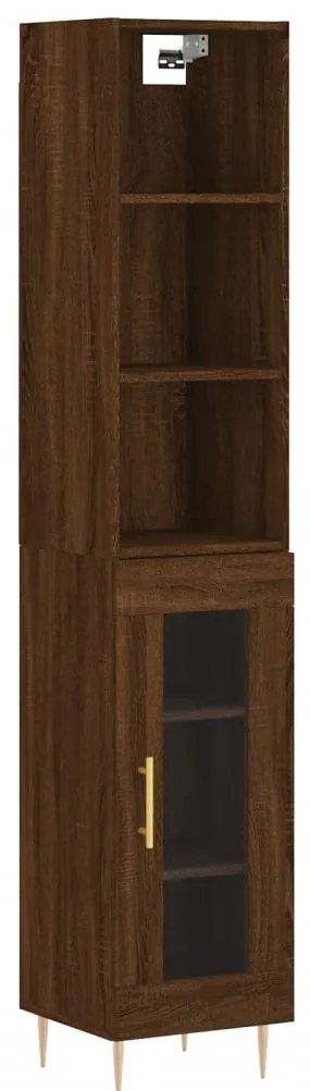 3189884 vidaXL Dulap înalt, stejar maro, 34,5x34x180 cm, lemn prelucrat