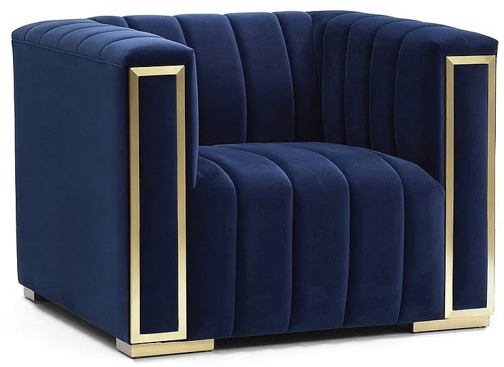 Fotoliu stil modern Vogue Velvet 1 bleumarin