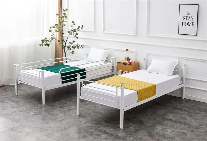 Pat supraetajat metalic Bunky alb - 90 x 200 cm
